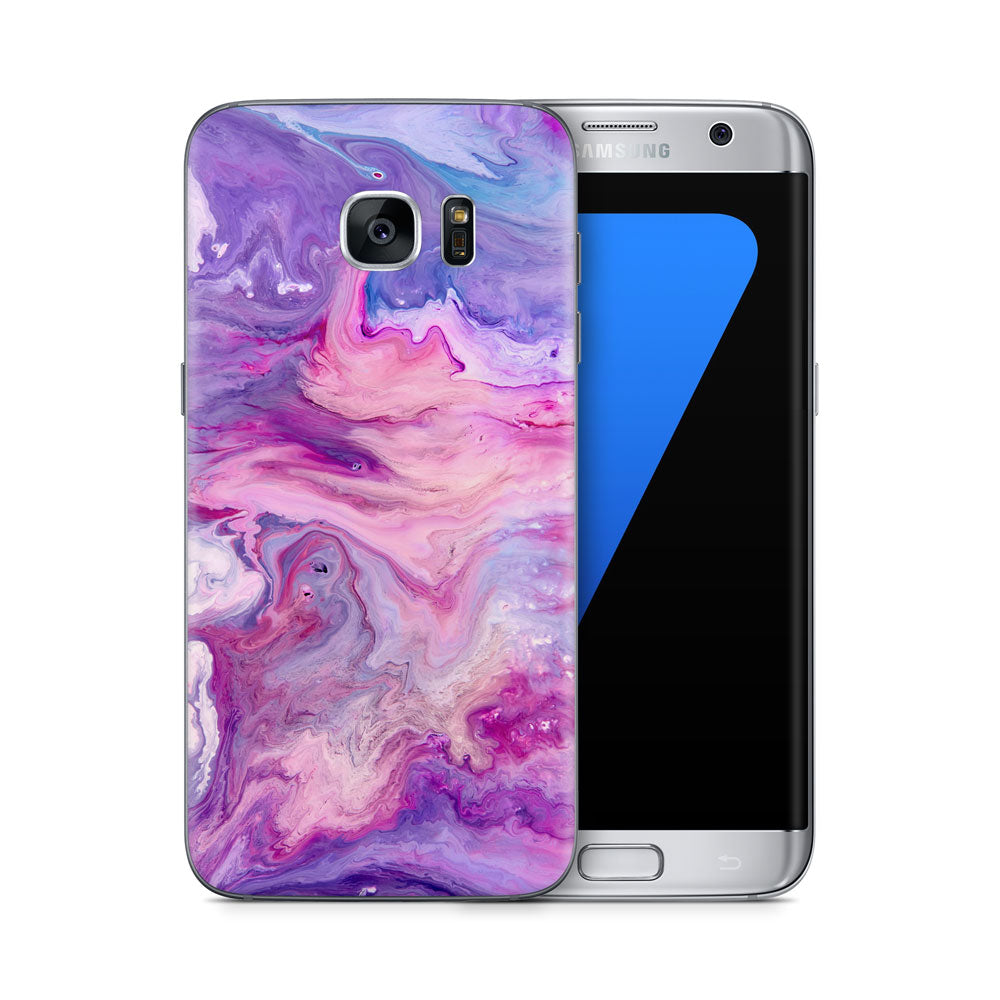Purple Marble Swirl Galaxy S7 Skin