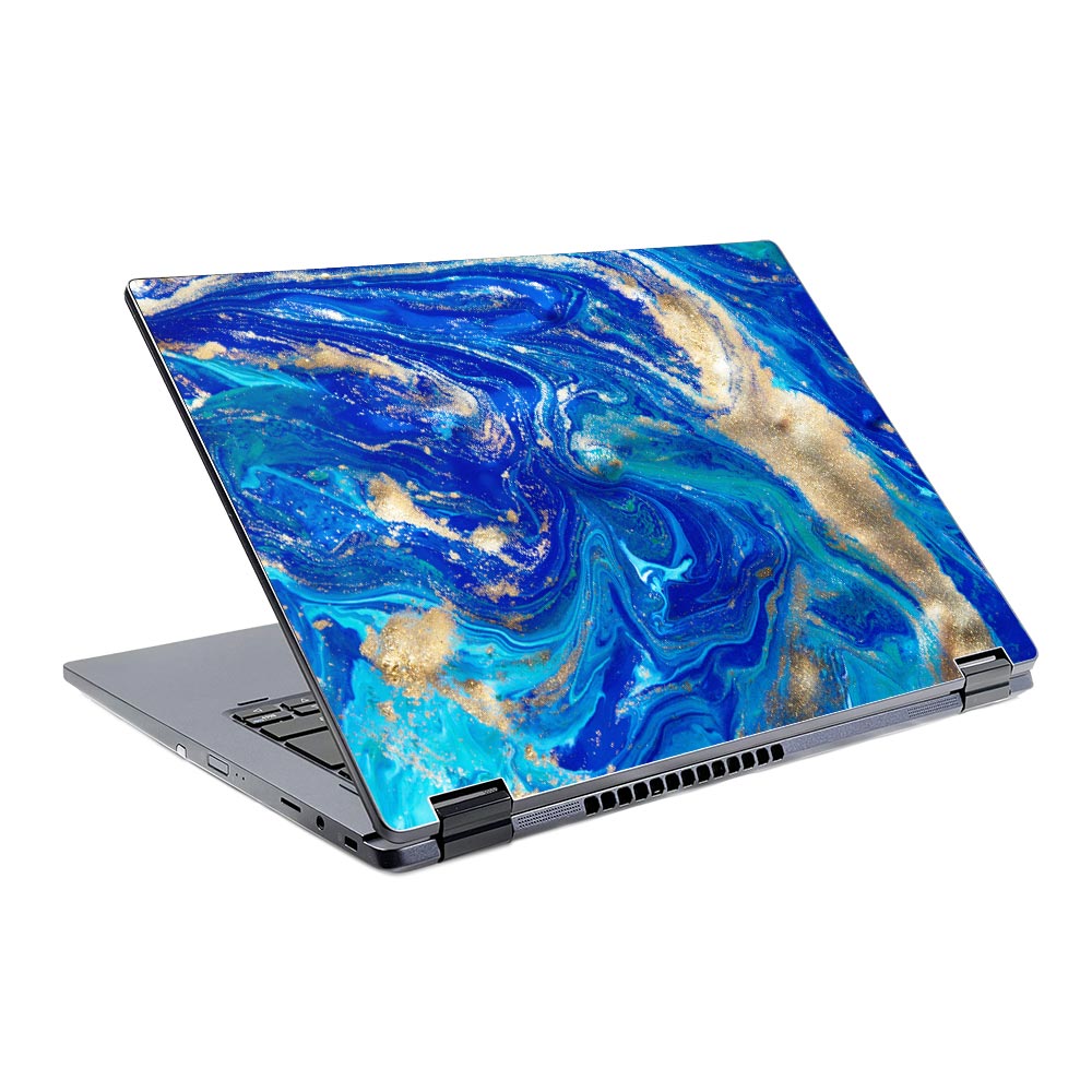 Blue Gold Marble Acer Travelmate Spin P4 TMP414 Skin