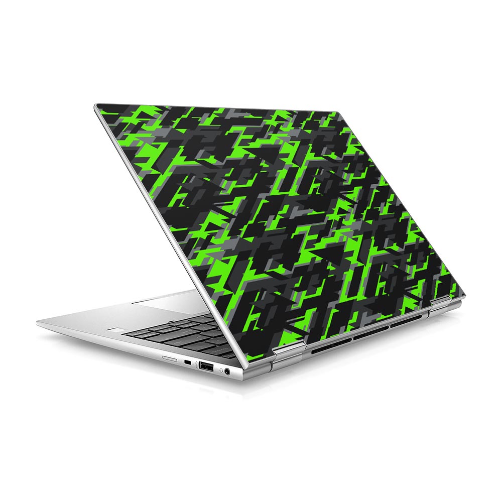 Green Geometric Camo HP Elitebook x360 830 G9 Skin