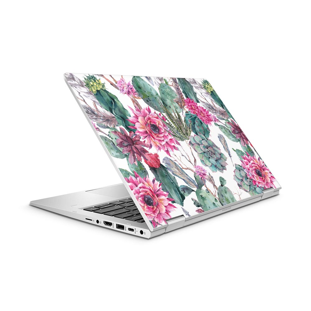 Cactus Rose Watercolour HP ProBook x360 435 G8 Laptop Skin