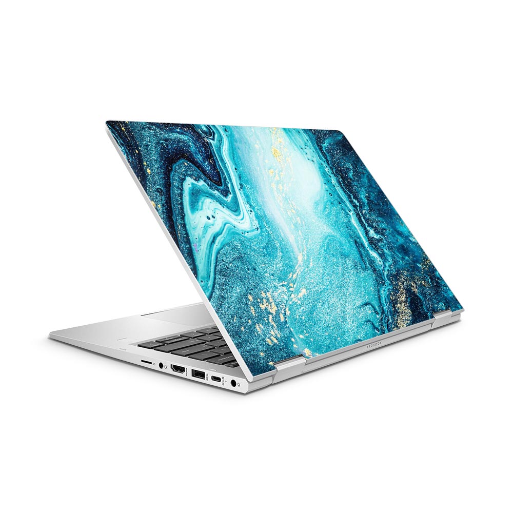 Blue River Marble HP ProBook x360 435 G8 Laptop Skin