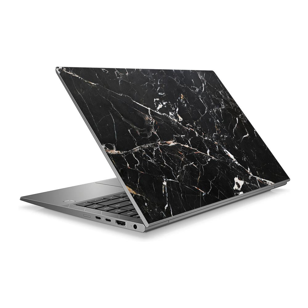 Scratched Black Marble HP ZBook 14 G8 Laptop Skin