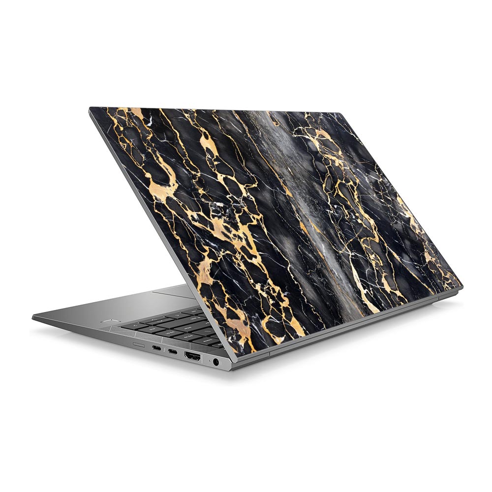 Slate Grey Gold Marble HP ZBook 14 G8 Laptop Skin