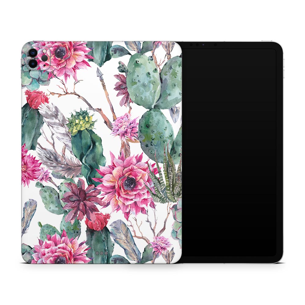 Cactus Rose Watercolour Apple iPad Pro 12.9 Skin