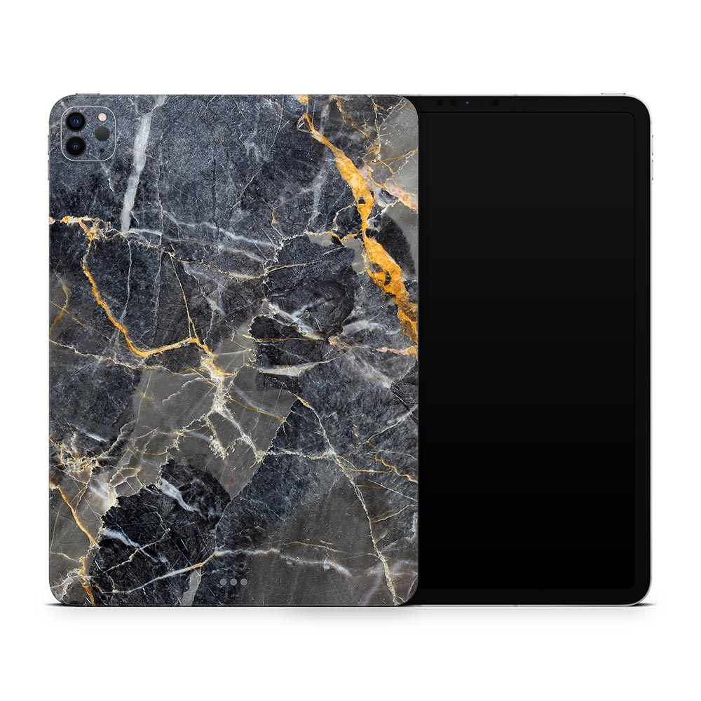 Slate Gold Marble Apple iPad Pro 12.9 Skin
