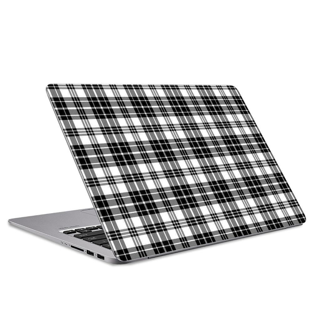 Black Plaid Laptop Skin