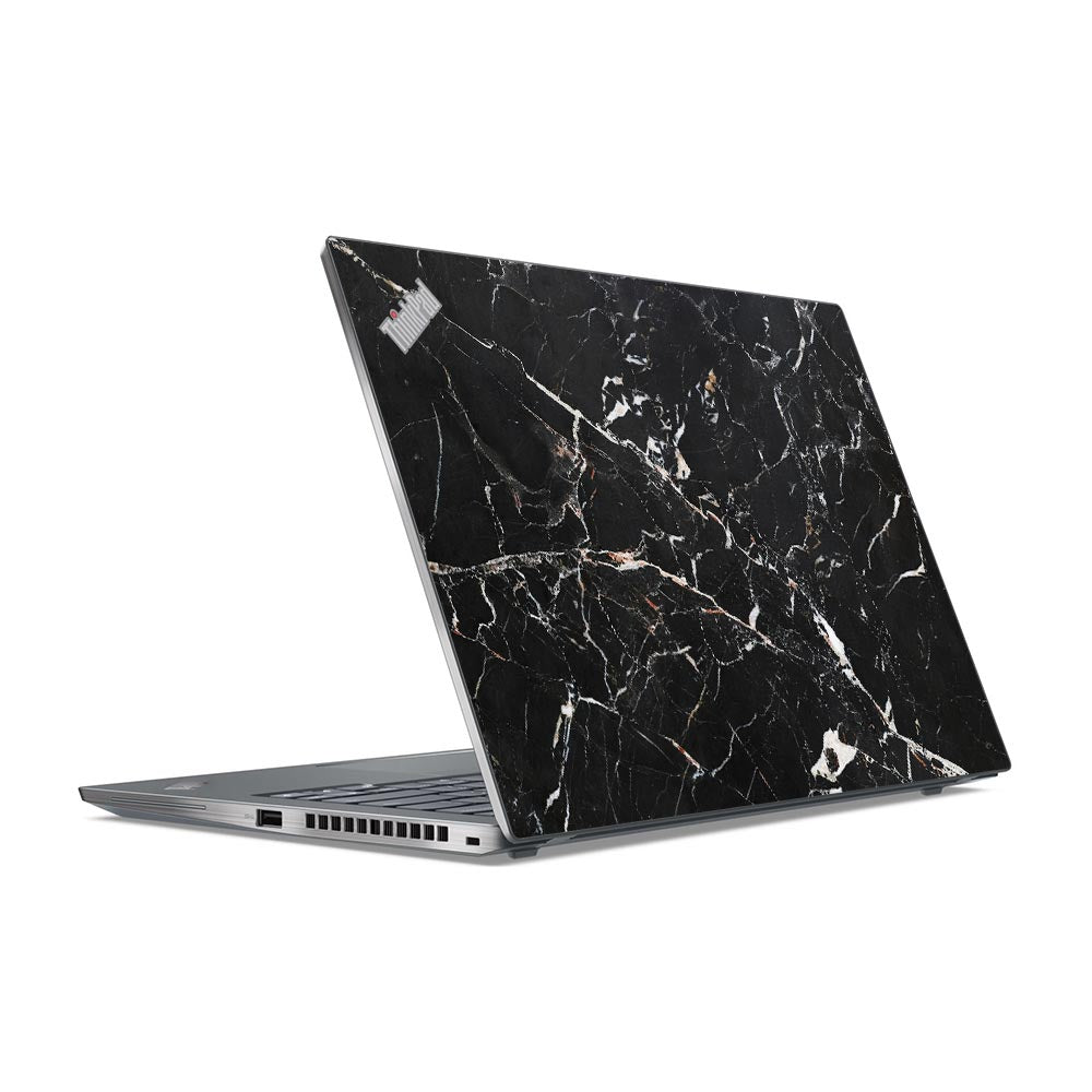 Scratched Black Marble Lenovo ThinkPad T14S G2 Skin