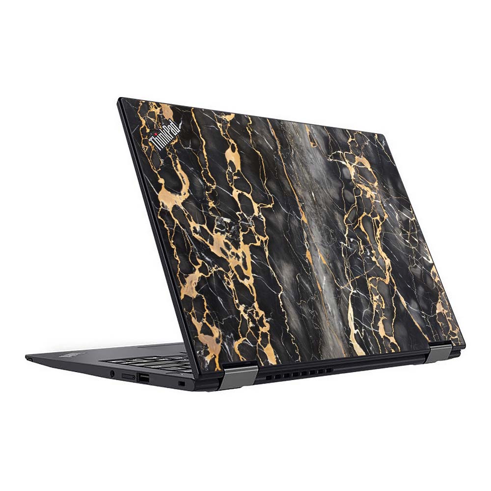 Slate Grey Gold Marble Lenovo ThinkPad X13 Yoga G2 Skin