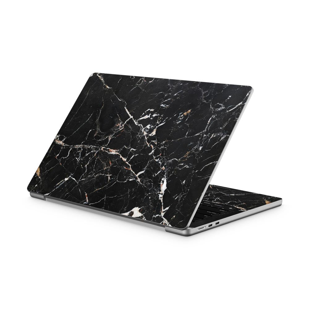 Black Scratched Marble MacBook Air 13 M2 (2022) Skin