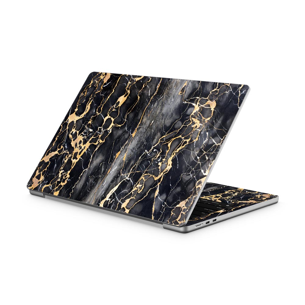 Slate Grey Gold Marble MacBook Air 13 M2 (2022) Skin