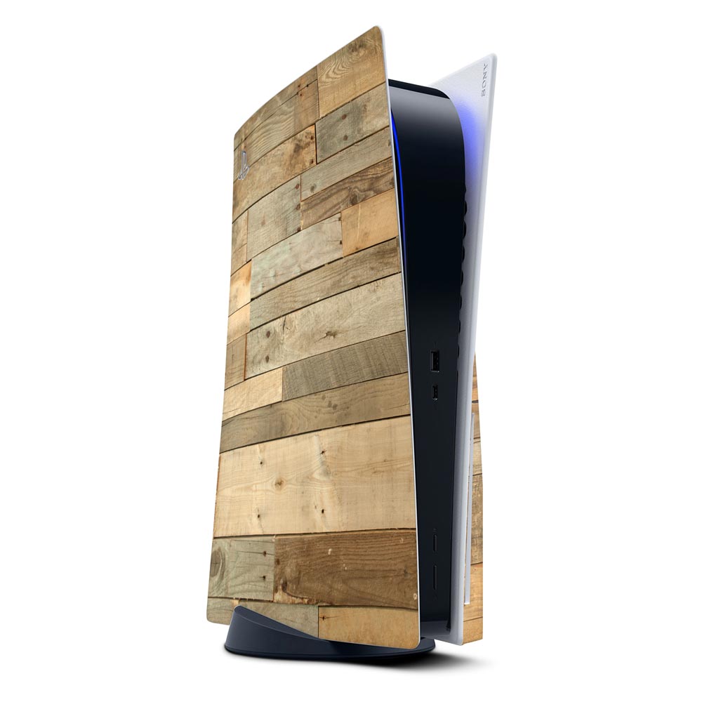 Reclaimed Wood PS5 Disk Console Skin
