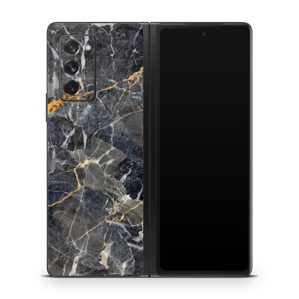 Slate Gold Marble Galaxy Z Fold 2 Skin