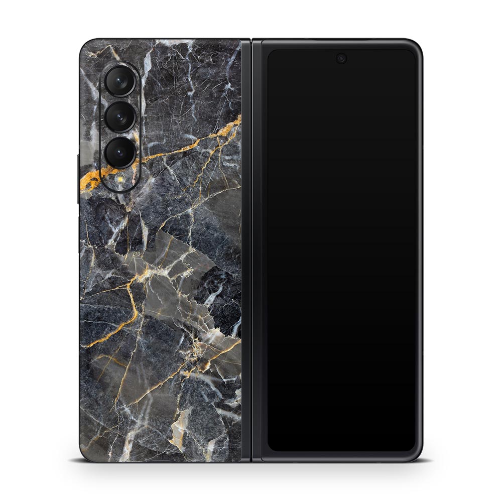 Slate Gold Marble Galaxy Z Fold 3 Skin