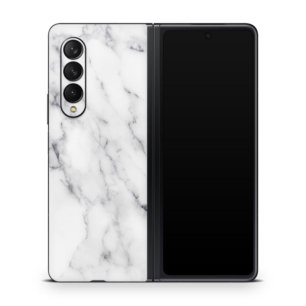White Marble II Galaxy Z Fold 3 Skin