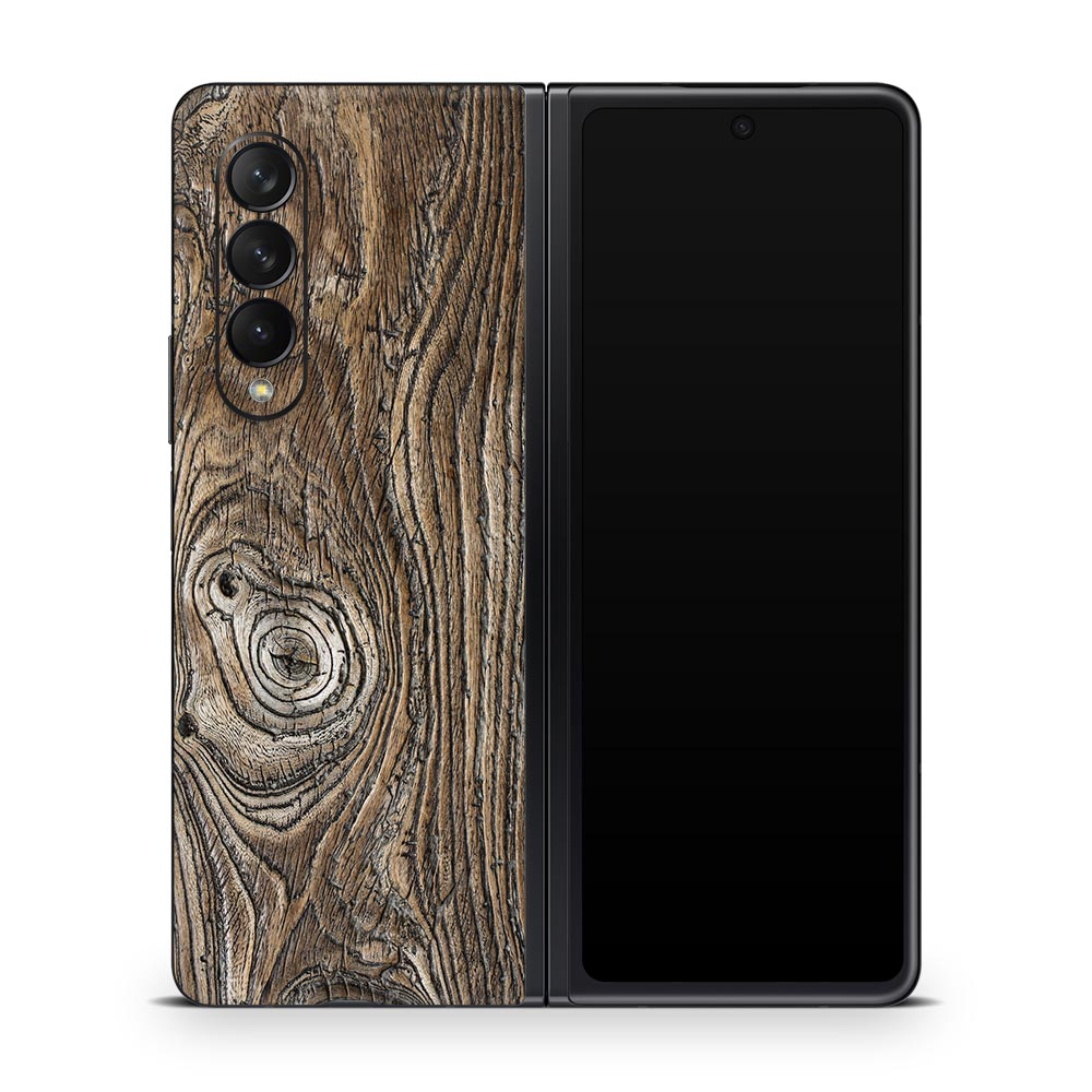 Vintage Knotted Wood Galaxy Z Fold 3 Skin