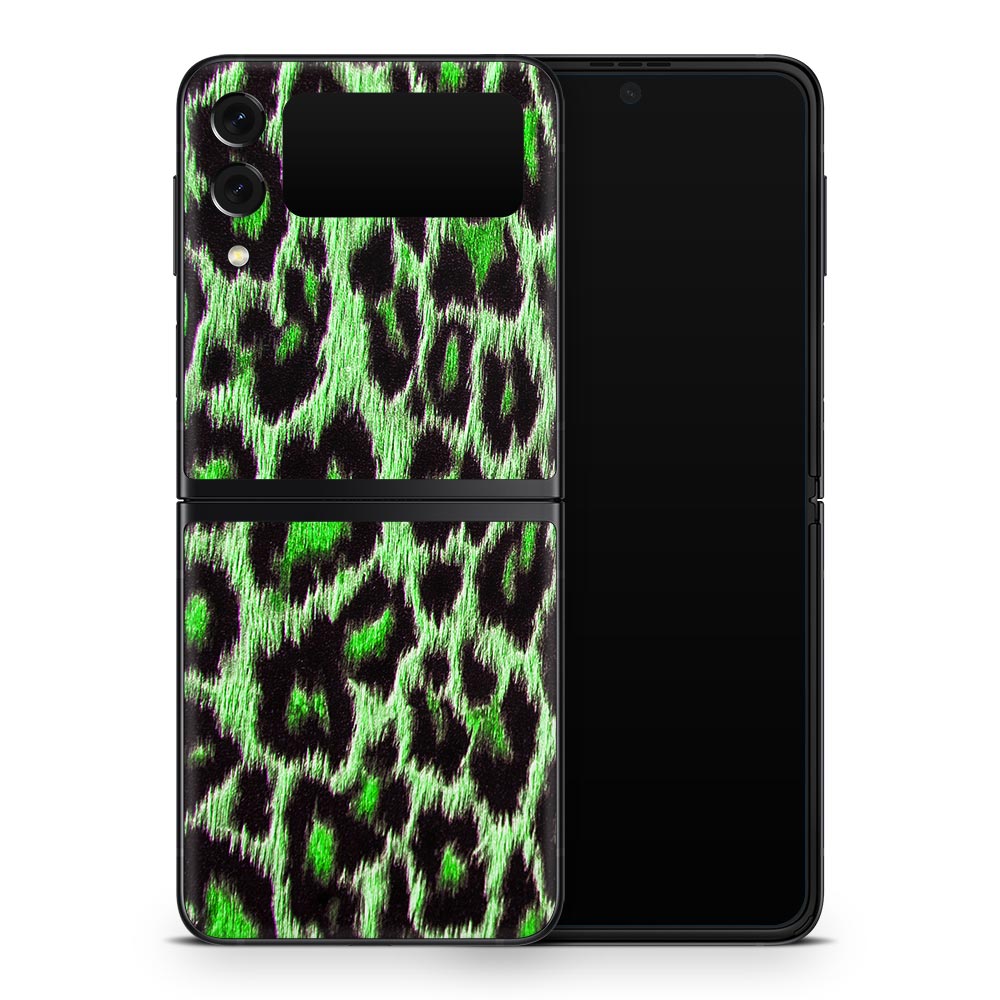 Green Leopard Print Galaxy Z Flip 3 Skin