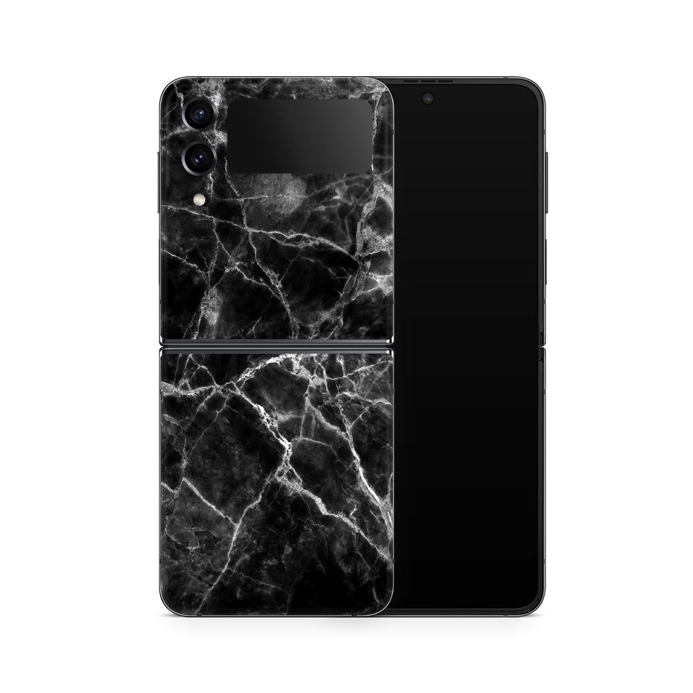 Classic Black Marble Galaxy Z Flip 4 Skin