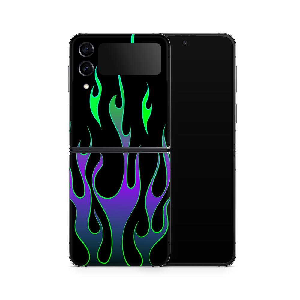 Neon Flame Galaxy Z Flip 4 Skin