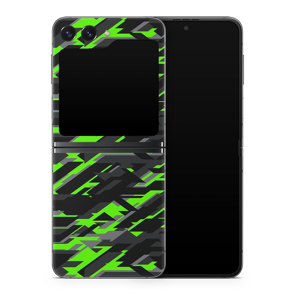 Green Geometric Camo Galaxy Z Flip 5 Skin