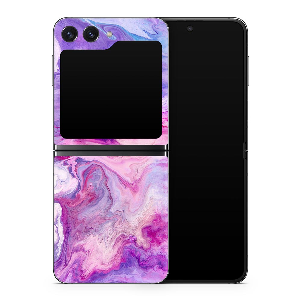 Purple Marble Swirl Galaxy Z Flip 5 Skin