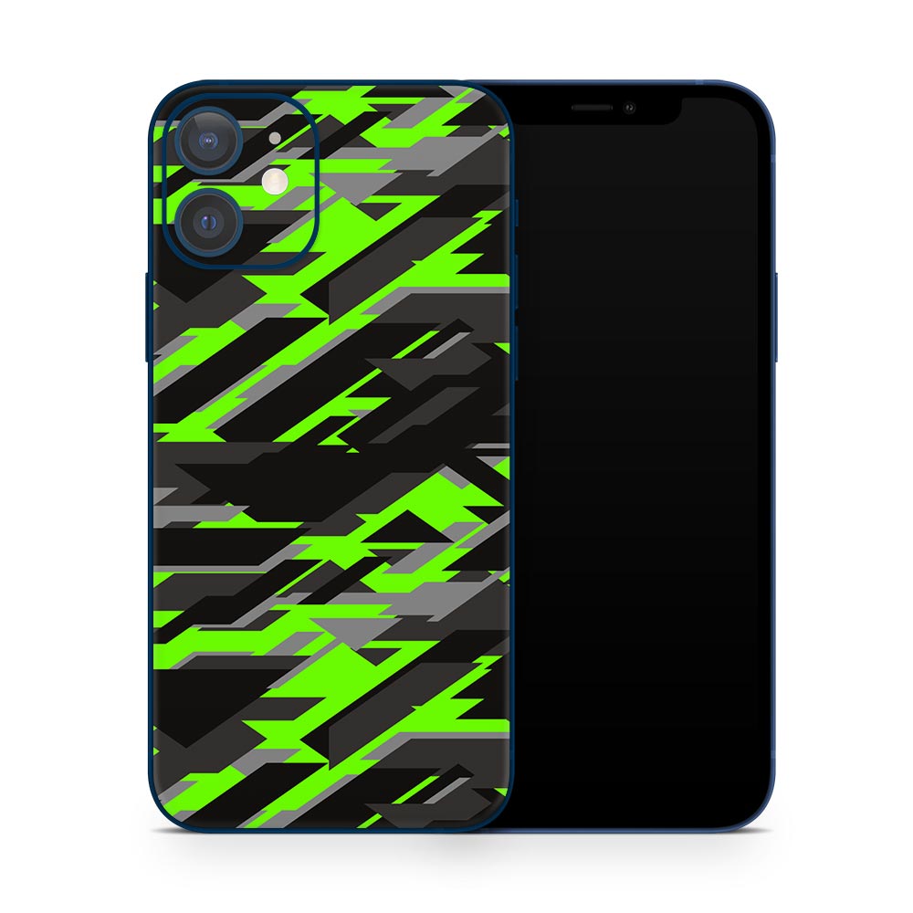 Green Geometric Camo iPhone 12 Skin