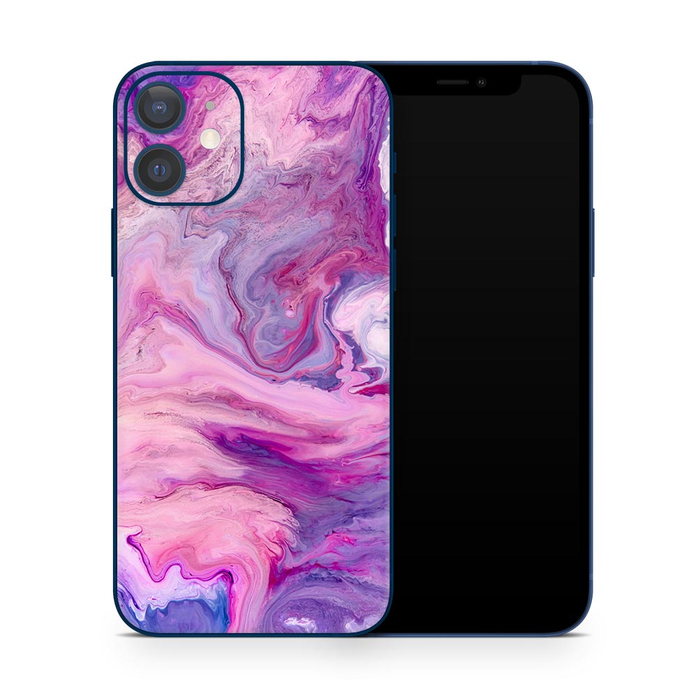 Purple Marble Swirl iPhone 12 Skin