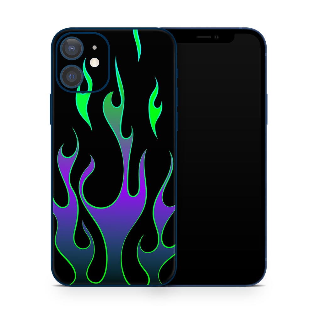 Neon Flame iPhone 12 Skin