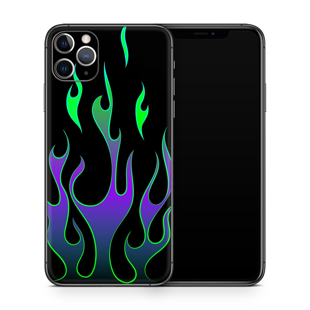 Neon Flames iPhone 11 Skin