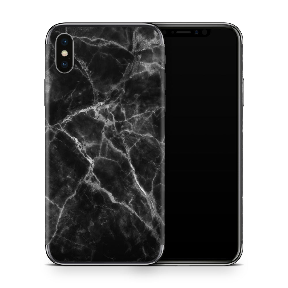 Black Marble iPhone X Skin