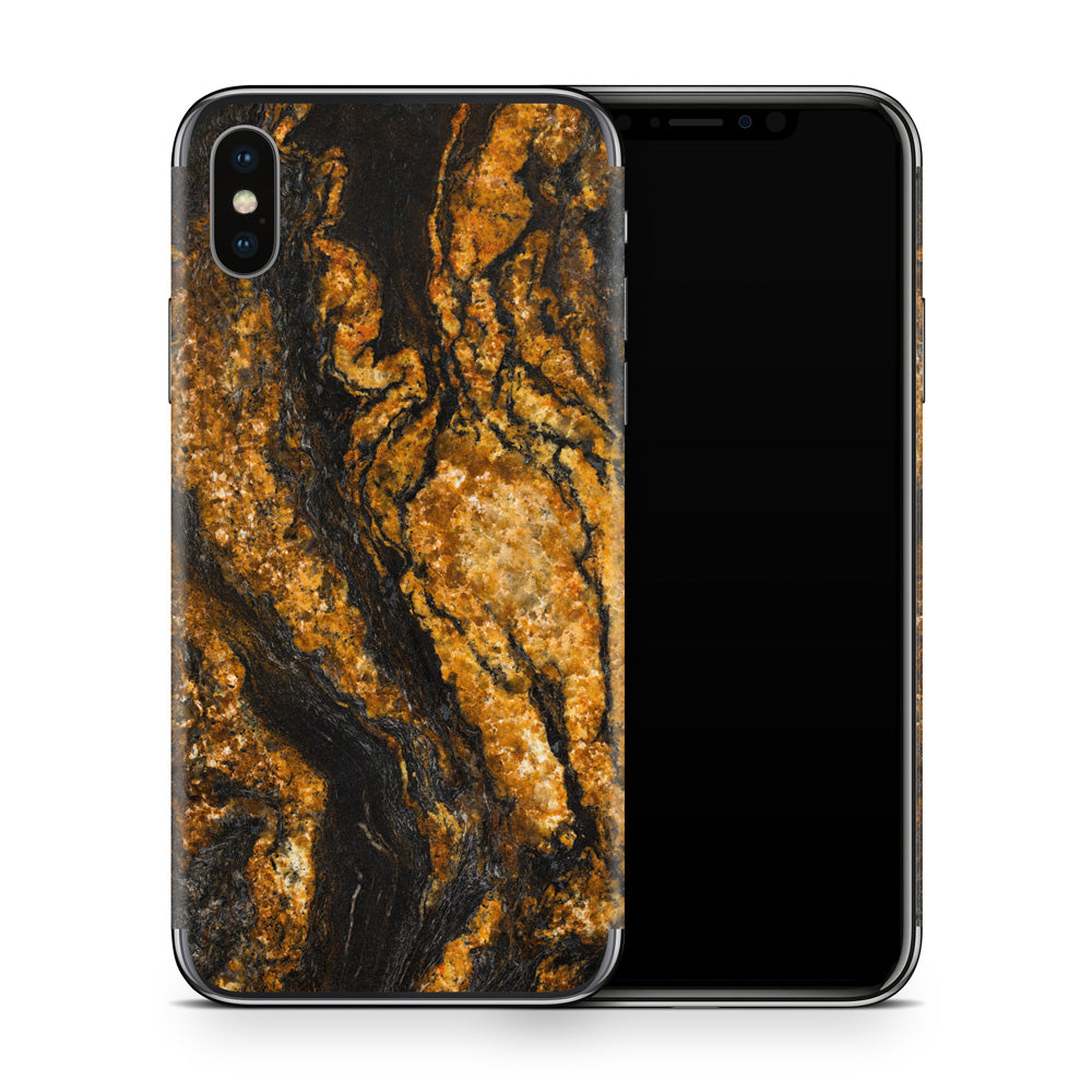 Black & Gold Marble iPhone X Skin