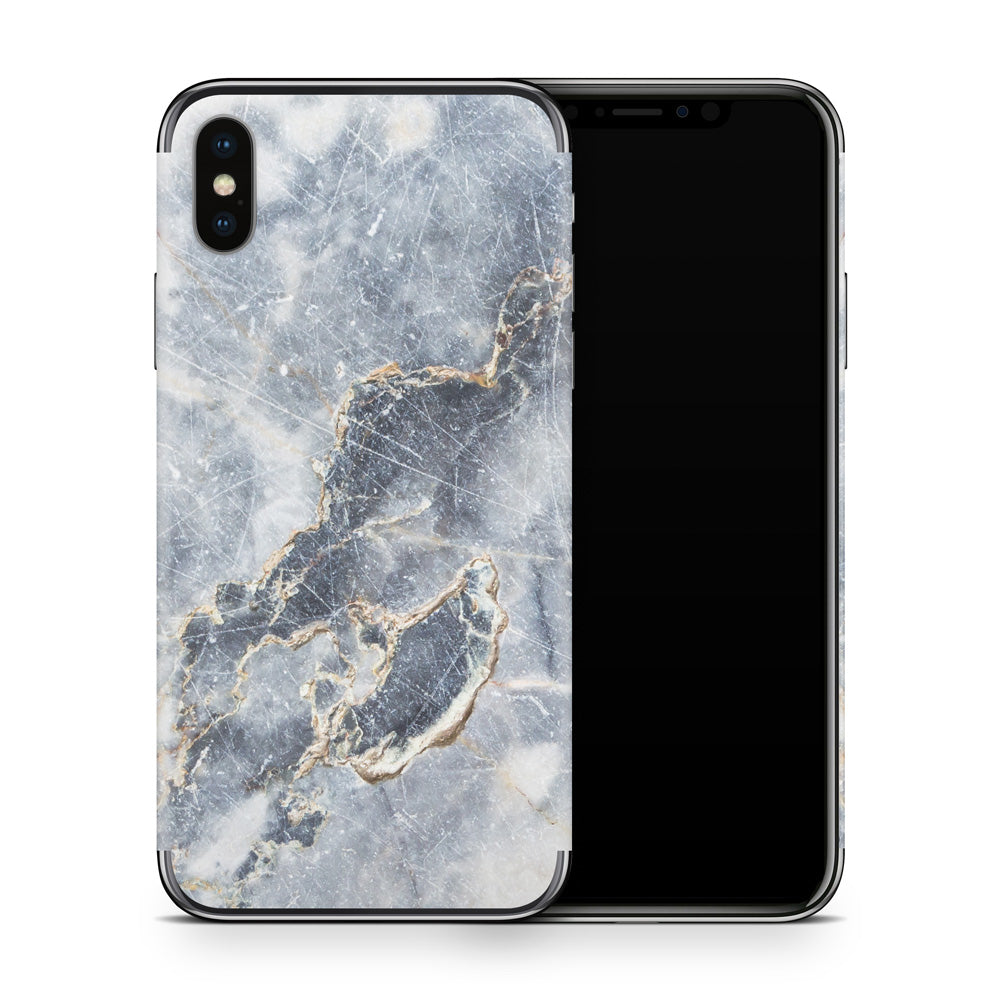 Grey Gold Marble iPhone X Skin
