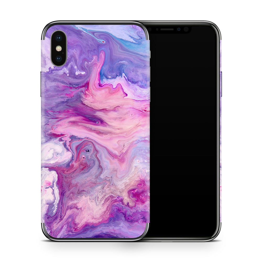 Purple Marble Swirl iPhone X Skin