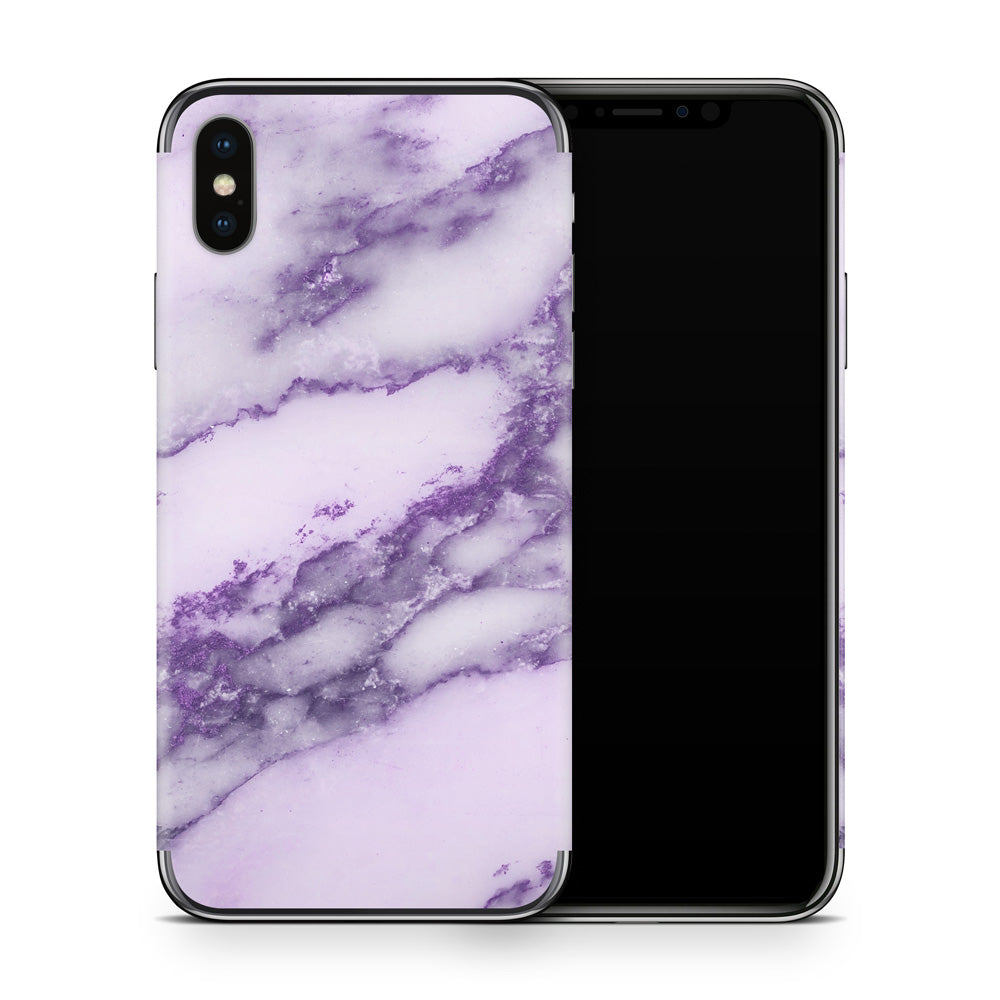 Purple Marble iPhone X Skin