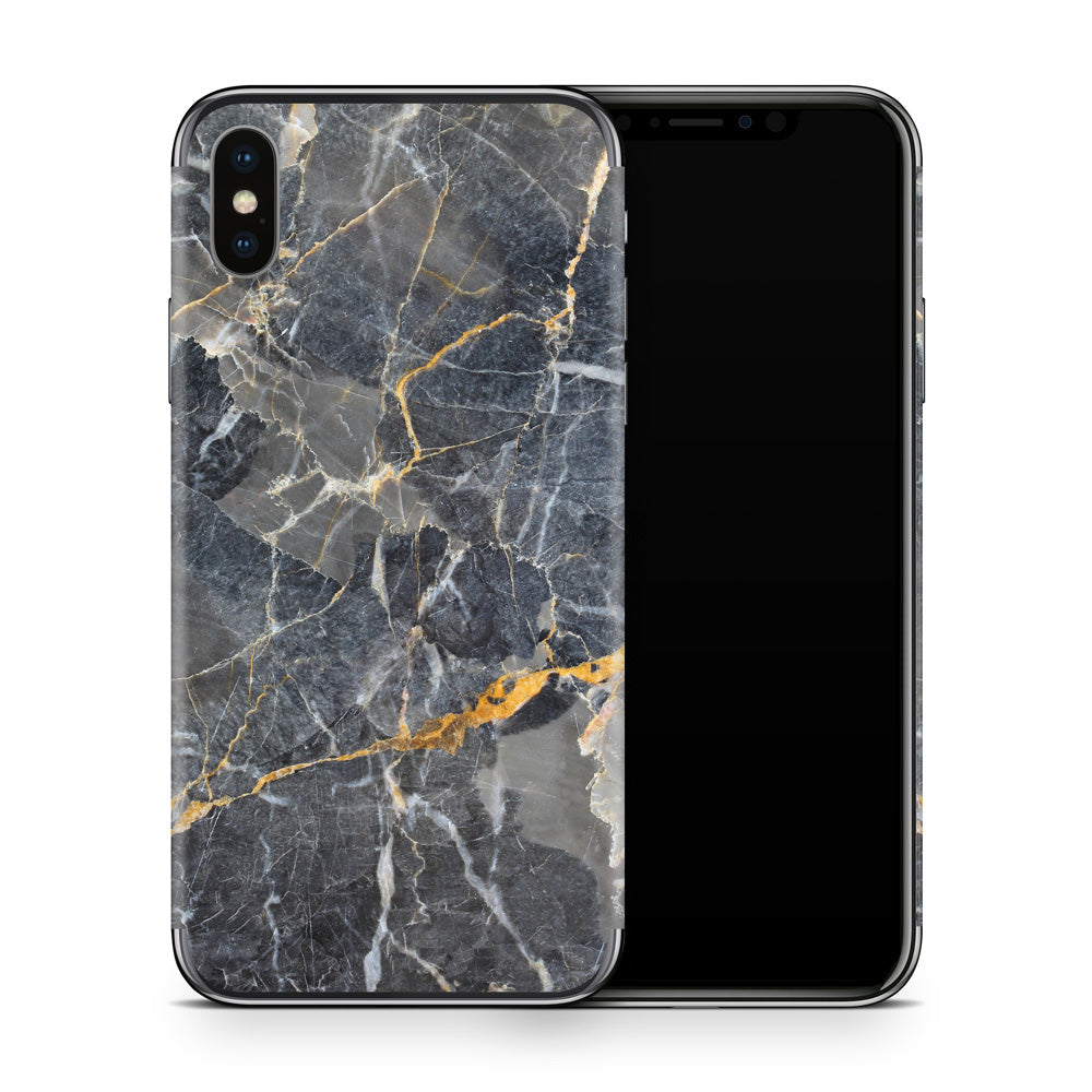 Slate Gold Marble iPhone X Skin