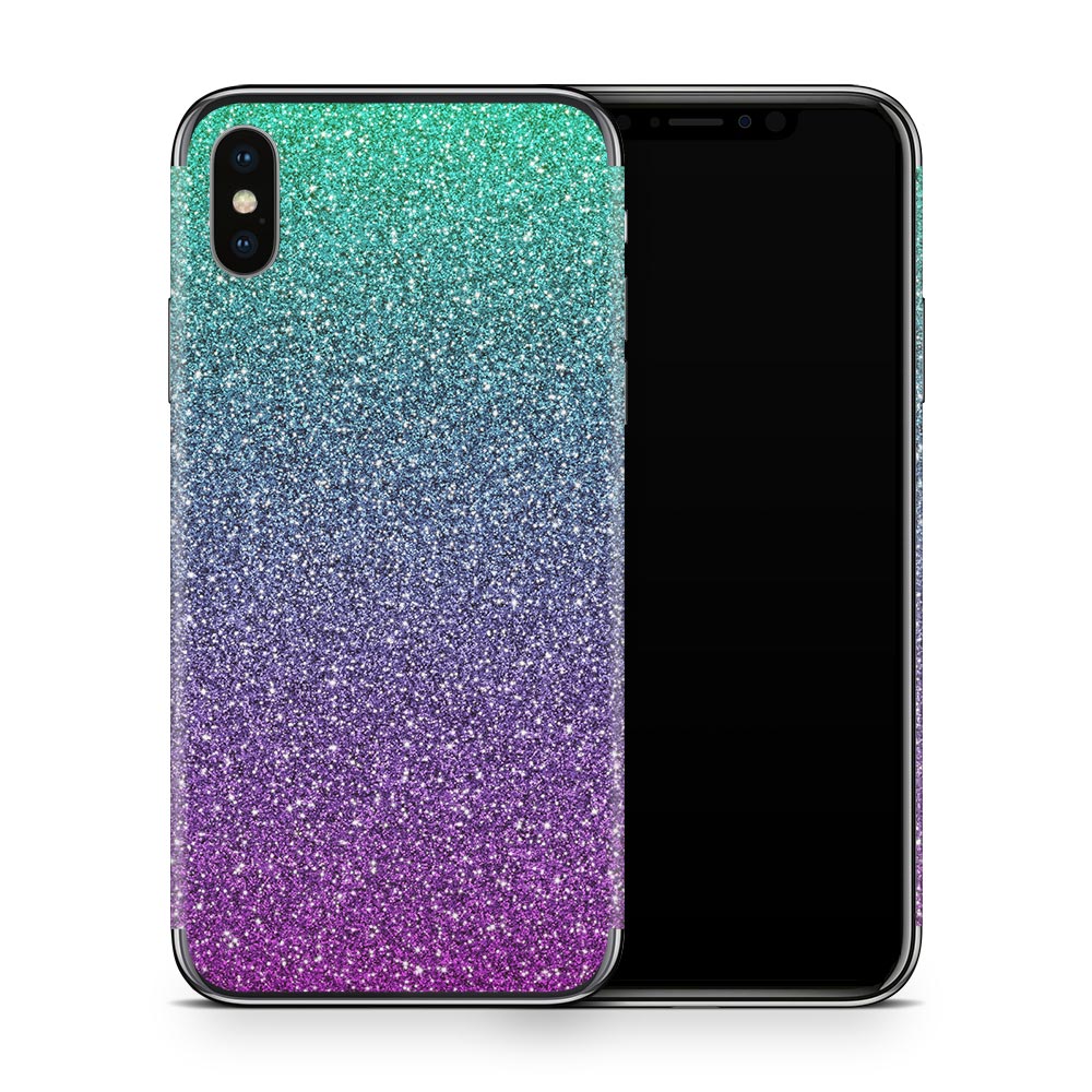 Ombre Green to Purple iPhone X Skin