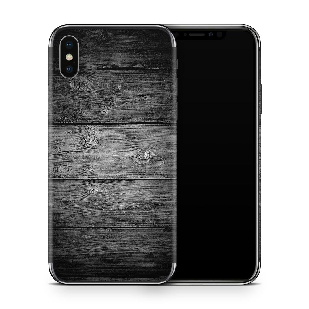 Black Timber V2 iPhone X Skin