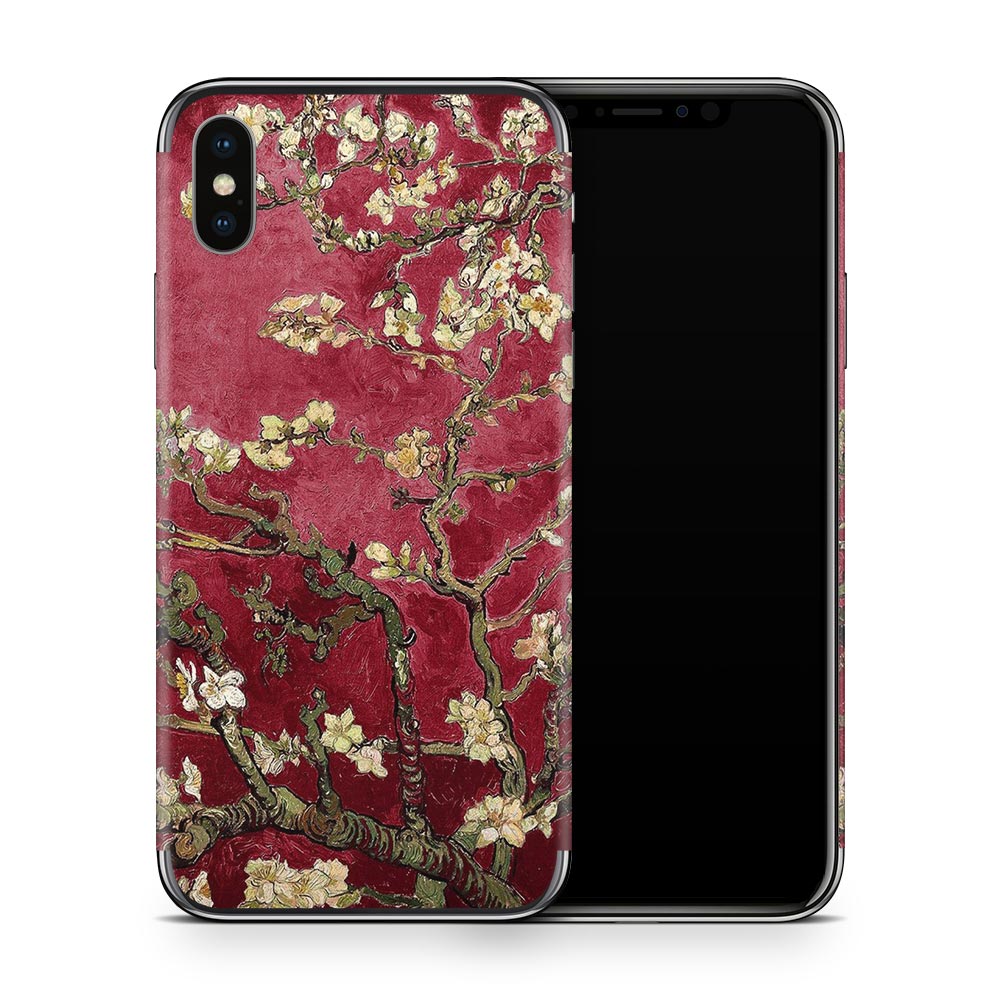 Red Almond Blossoms iPhone X Skin