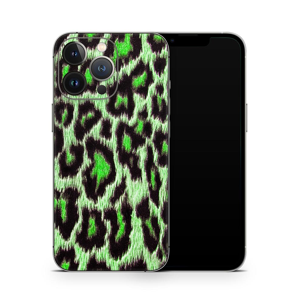 Green Leopard Print iPhone 13 Skin