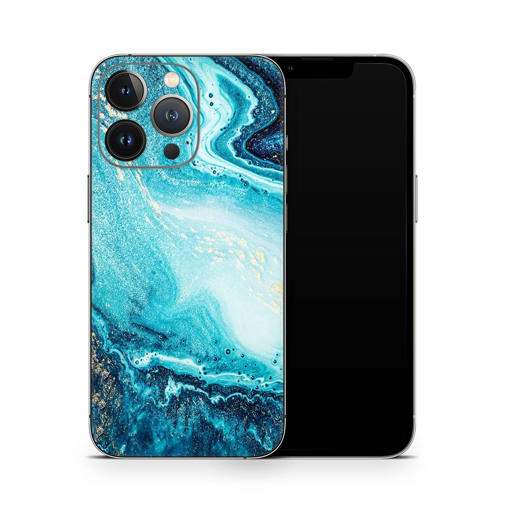 Blue River Marble iPhone 13 Skin