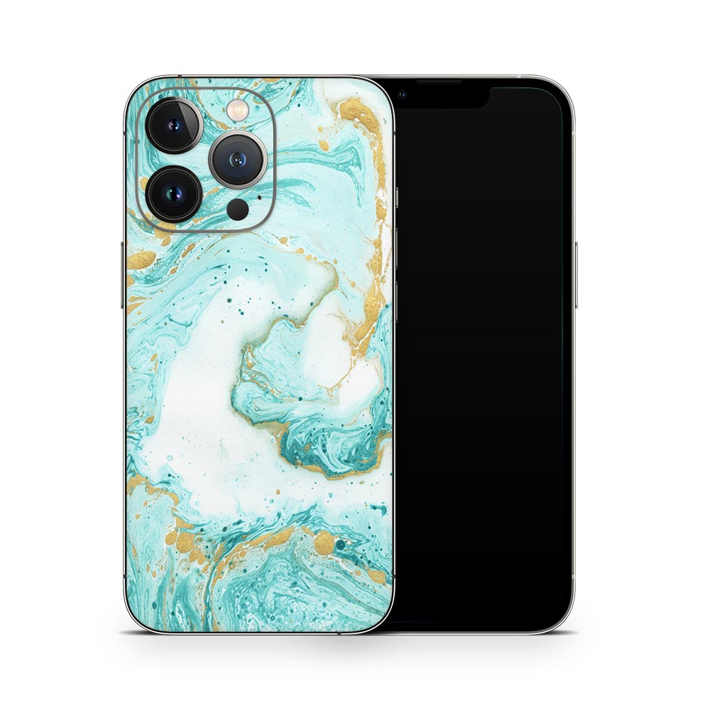 Ocean Marble Swirl iPhone 13 Skin