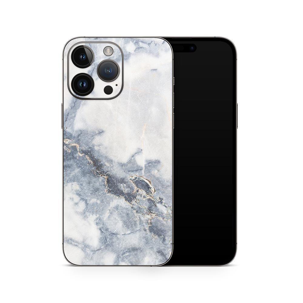 Grey Gold Marble iPhone 14 Skin