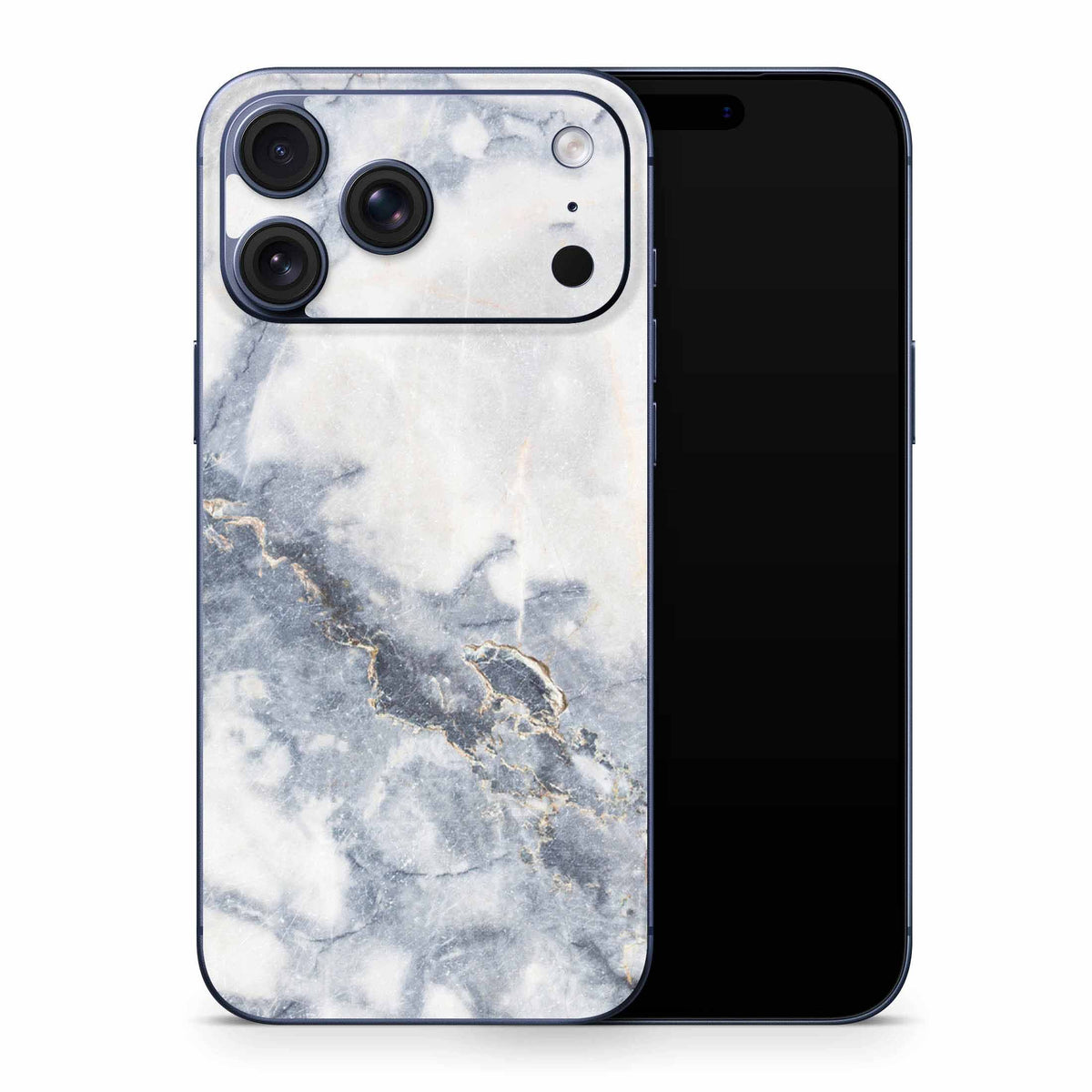 Grey Gold Marble iPhone 17 Skin