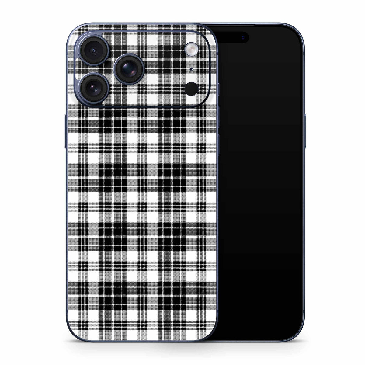 Black Plaid iPhone 17 Skin