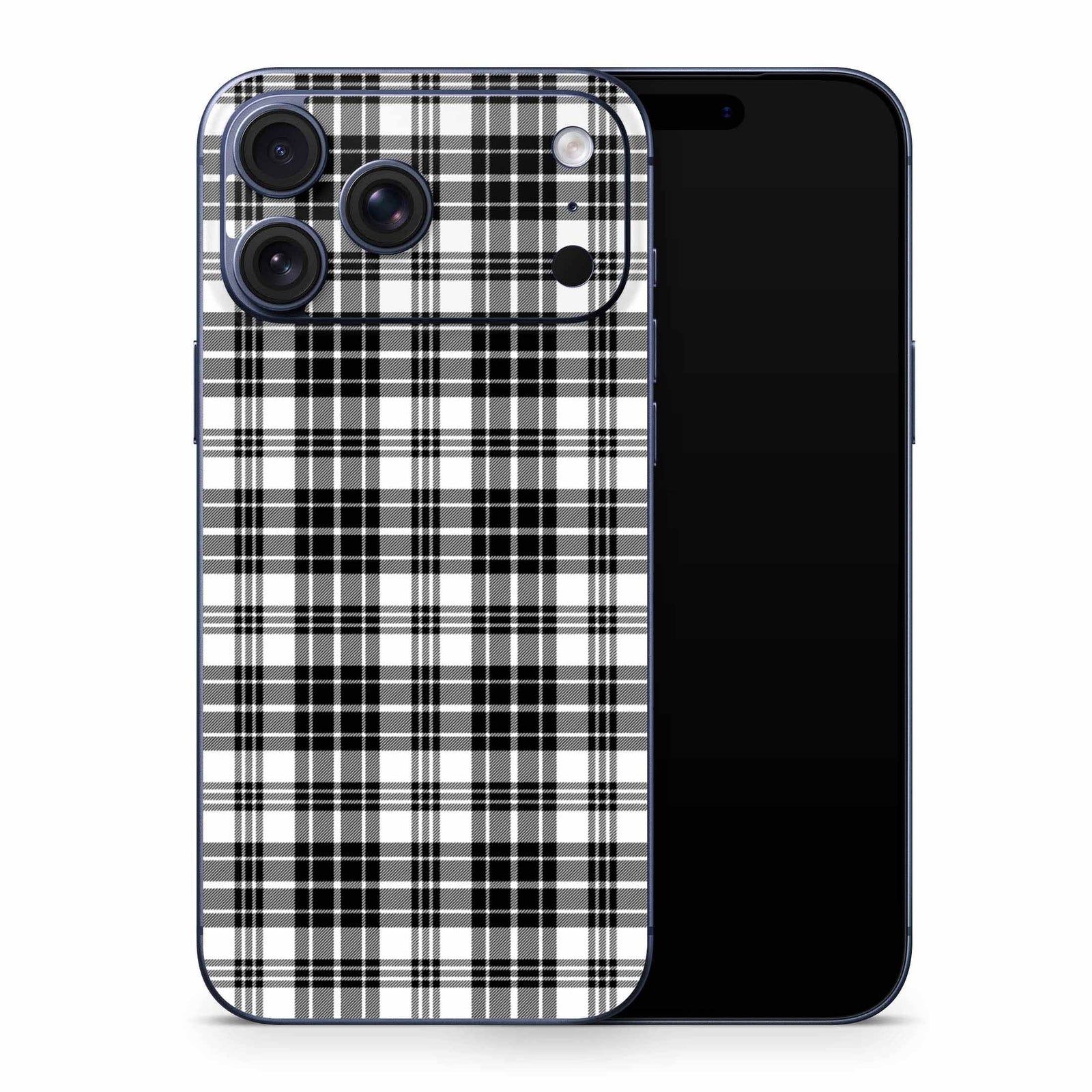 Black Plaid iPhone 17 Skin