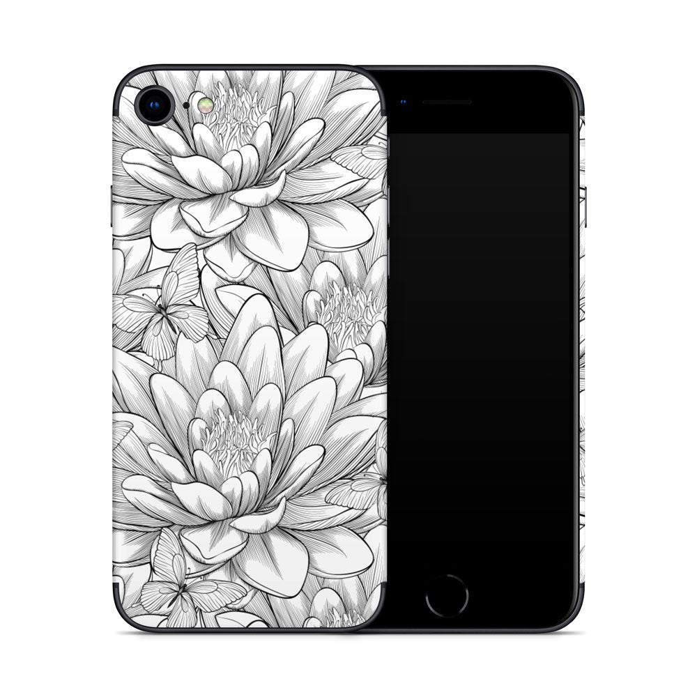 Floral Damask White iPhone SE 2 Skin