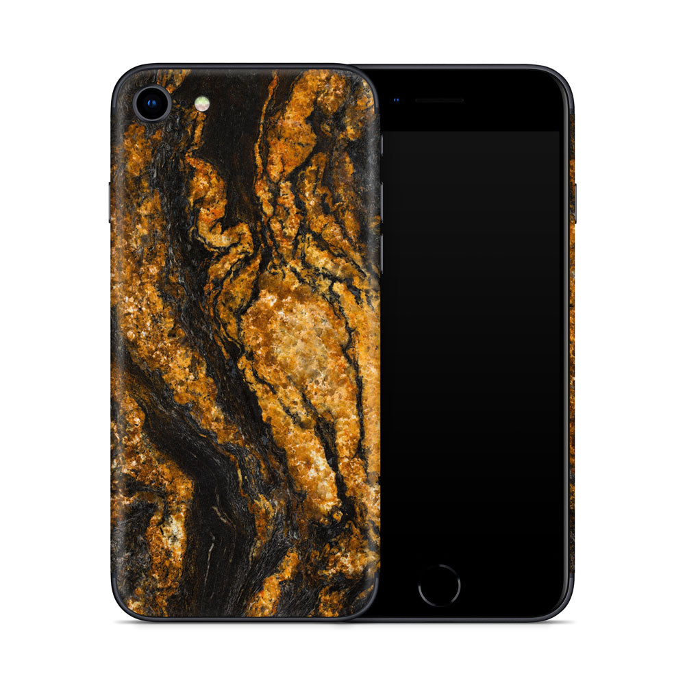 Black &amp; Gold Marble iPhone SE 2 Skin