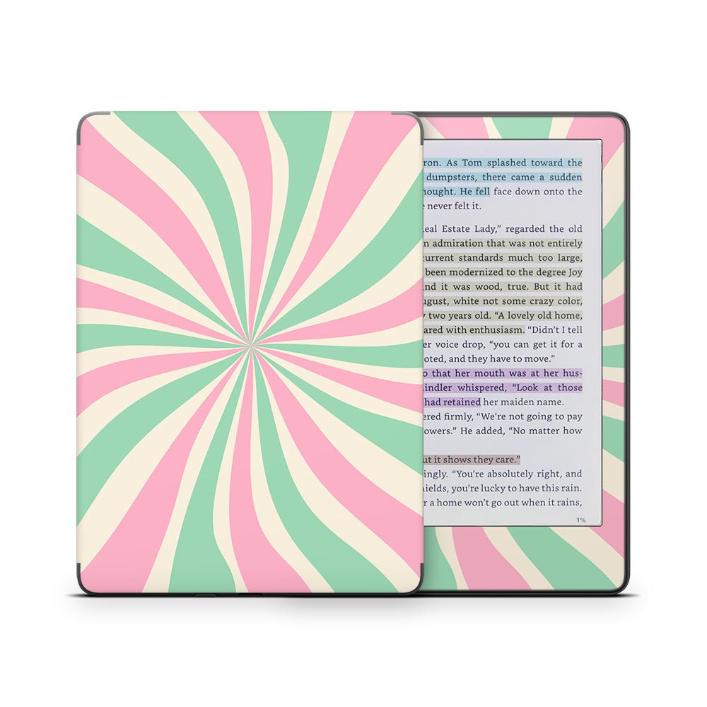 Candy Stripe Kindle Colorsoft Skin