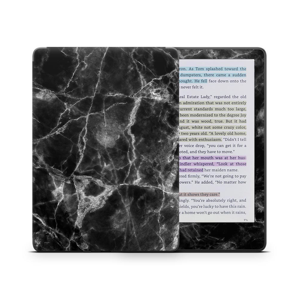 Classic Black Marble Kindle Colorsoft Skin