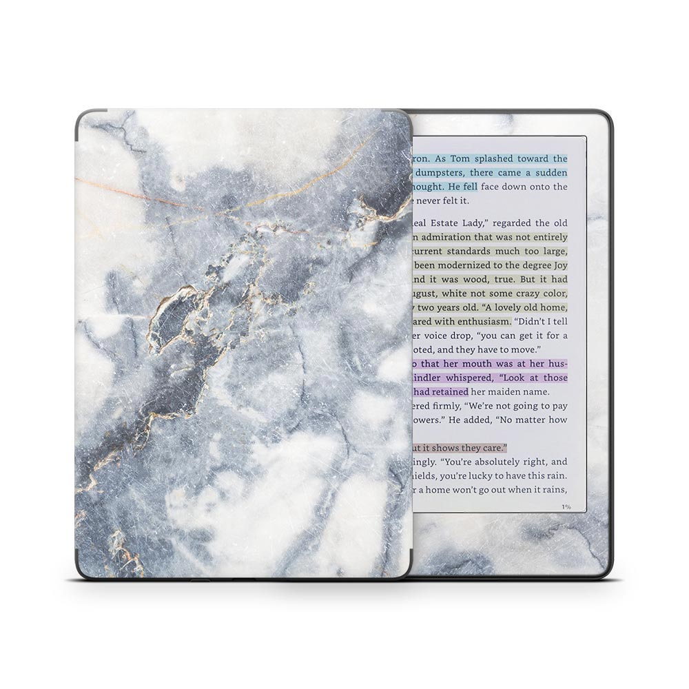 Grey Gold Marble Kindle Colorsoft Skin