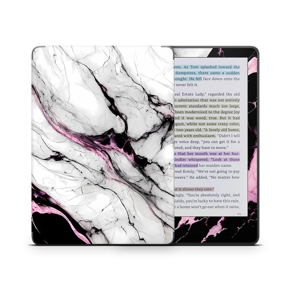 Pink Streak Marble Kindle Colorsoft Skin